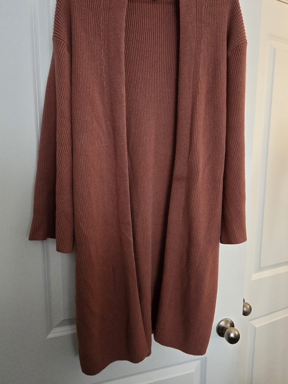 Dynamite Dusty Rose Open-Front Ribbed Cardigan